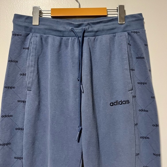 Adidas Men’s Blue Joggers Size Large - Logo Side Stripe, Athletic Fit - Picture 2 of 12